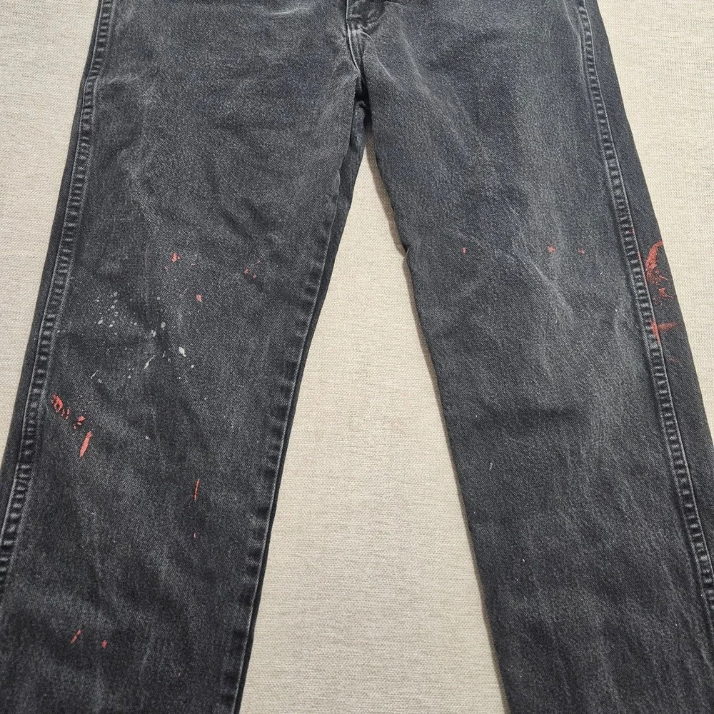 Vintage Wrangler 13MWZ Jeans Mens 32x34 (fits 32x27.5)‎ Black Paint Splatter *